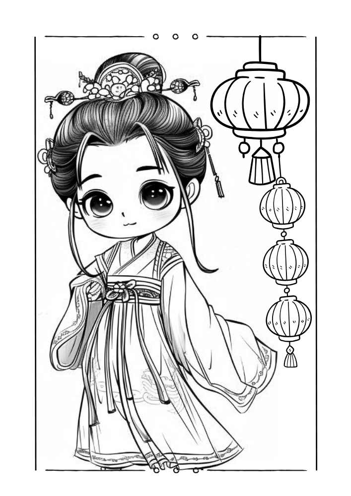 baby Mulan princess coloring page