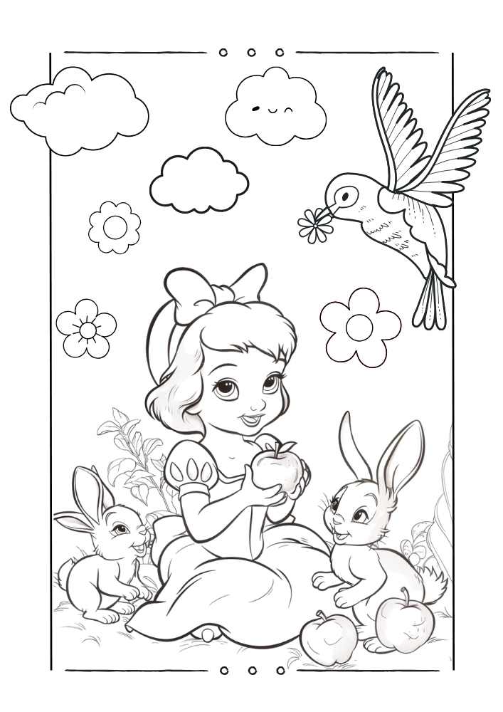 Snow White princess coloring page