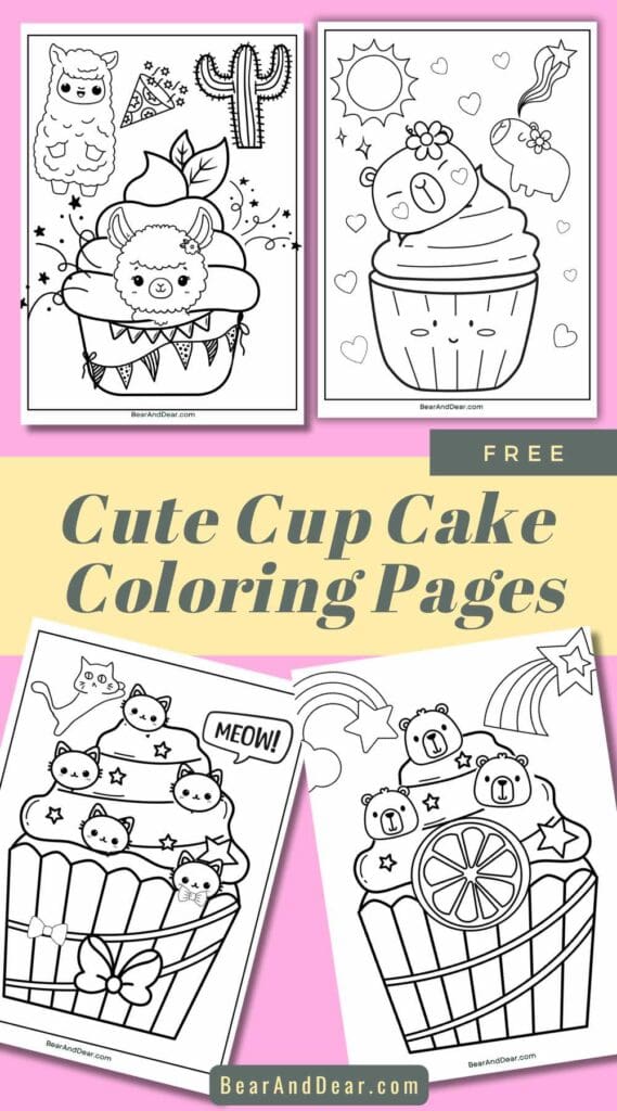 cup cake coloring page pin