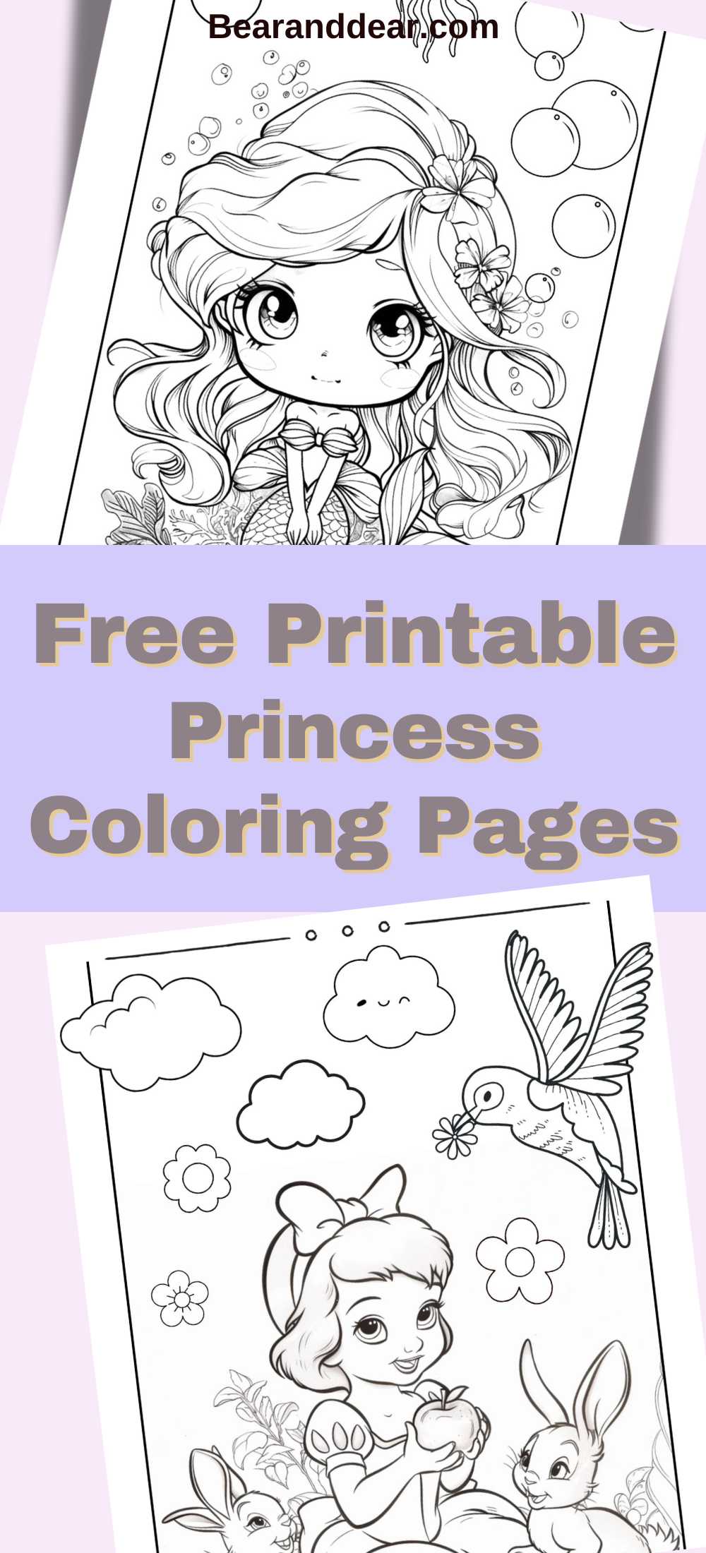 free cute baby princess coloring page