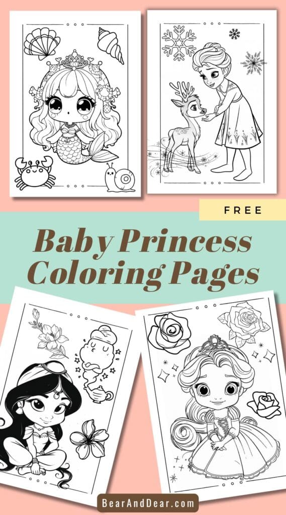free cute baby princess coloring sheet