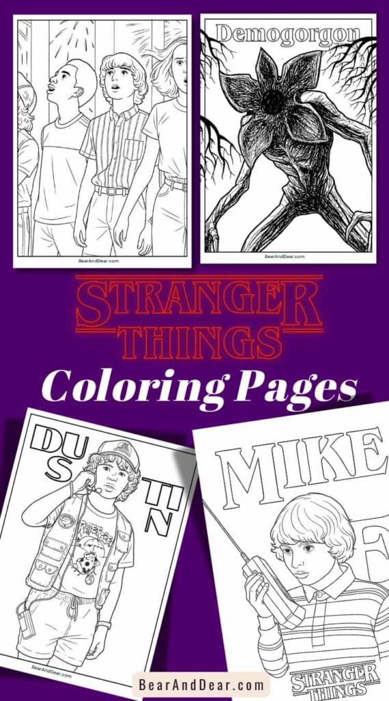 stranger things coloring page pin