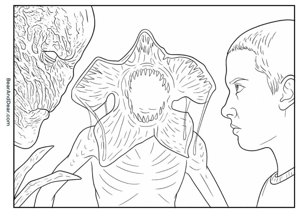 stranger things coloring pages 1 and 11