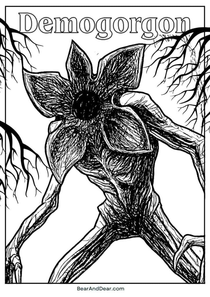 stranger things coloring pages demogorgon