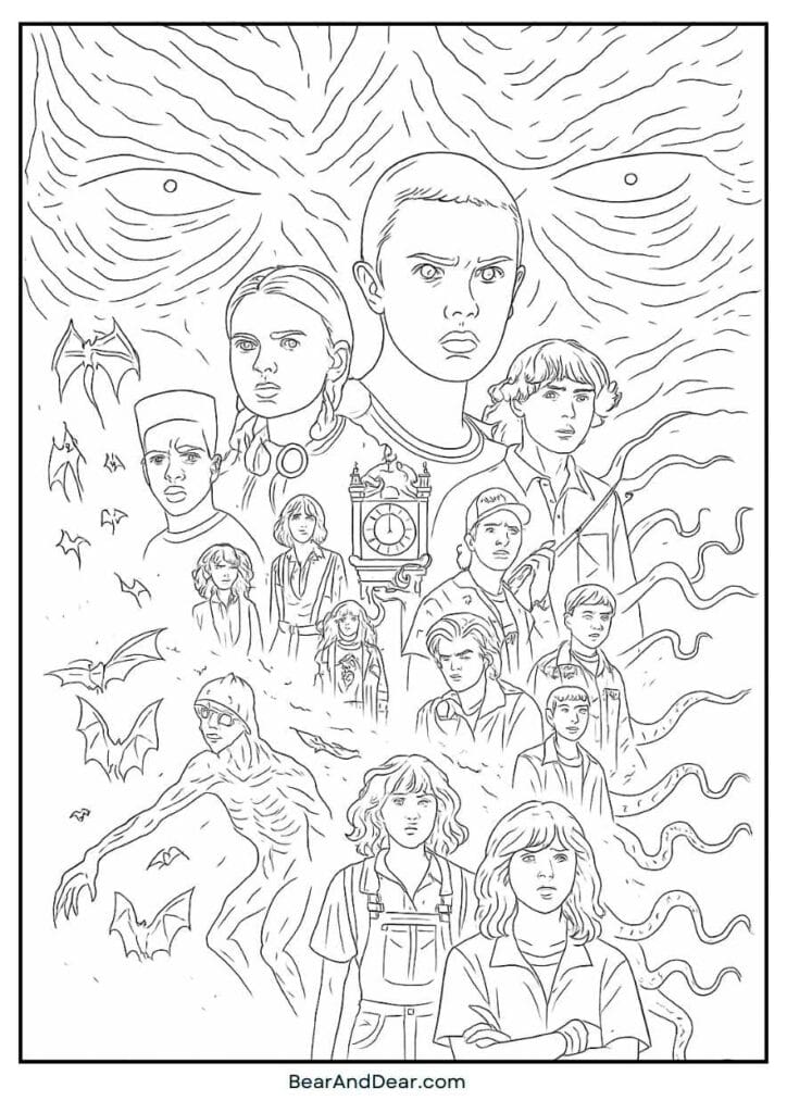 stranger things coloring pages group2