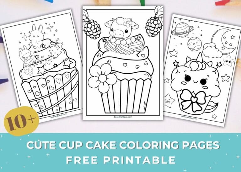 10+ Super Cute Cupcake Coloring Pages(Free Printable)