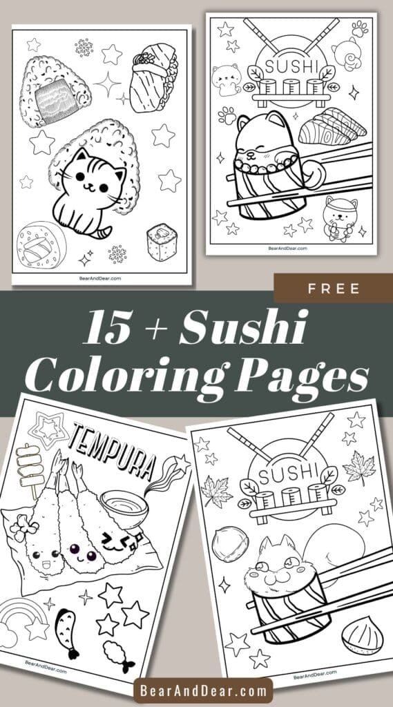 kawaii Sushi Coloring Pages pin