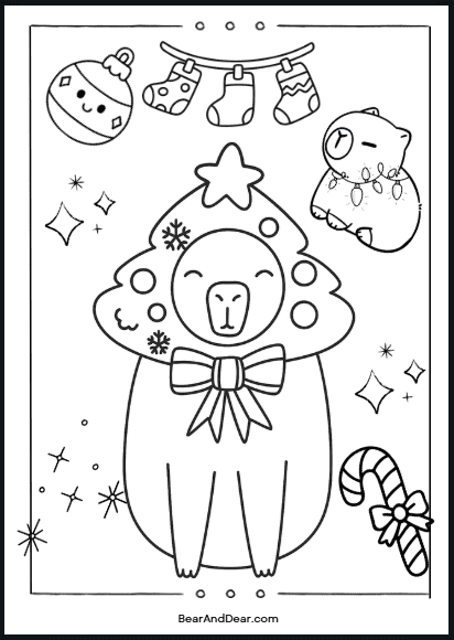 Capybara christmas tree