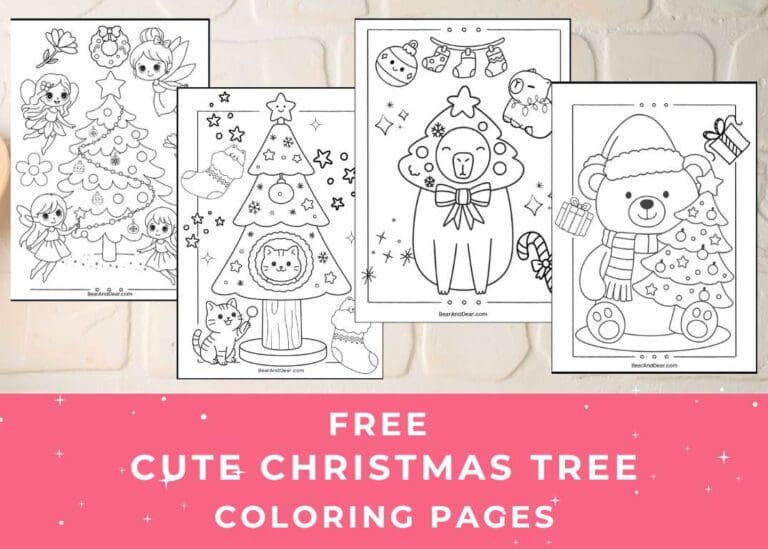 15+ Cute Christmas Tree Coloring Pages for Kids (Fun Holiday Printable!)
