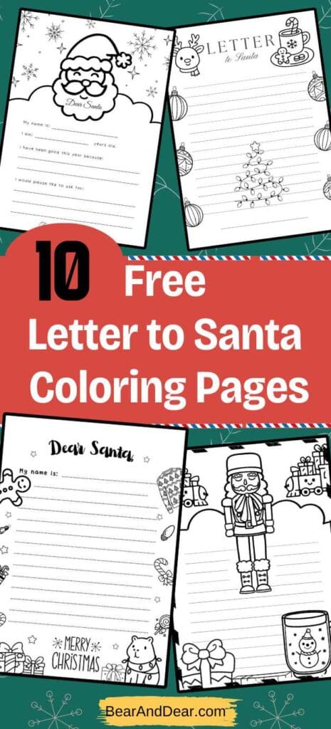 Free Letter to Santa Coloring Pages pin
