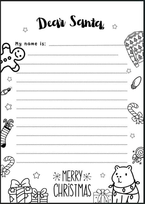 Cute capybara Wish to Santa Coloring Page