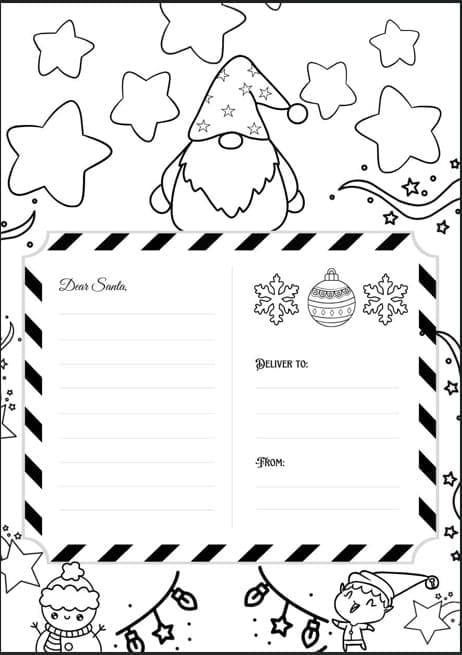 Christmas Cute Gnome Letter to Santa