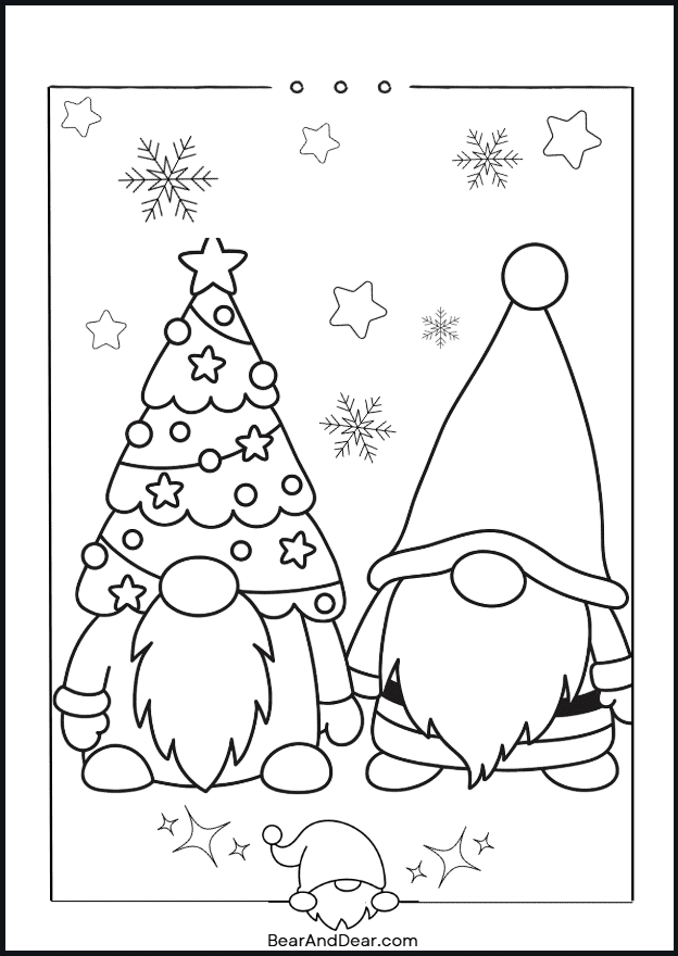 Gnome christmas tree and friends