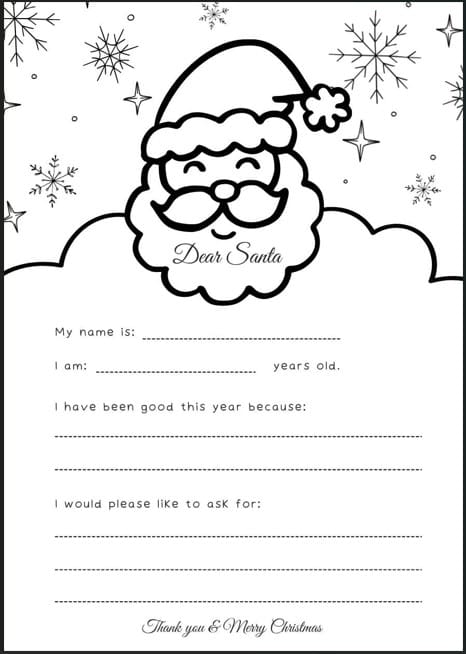 snowy night letter to Santa